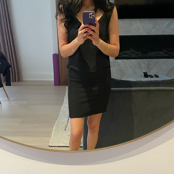 Babaton 100% silk black dress-size 0 - Picture 8 of 12